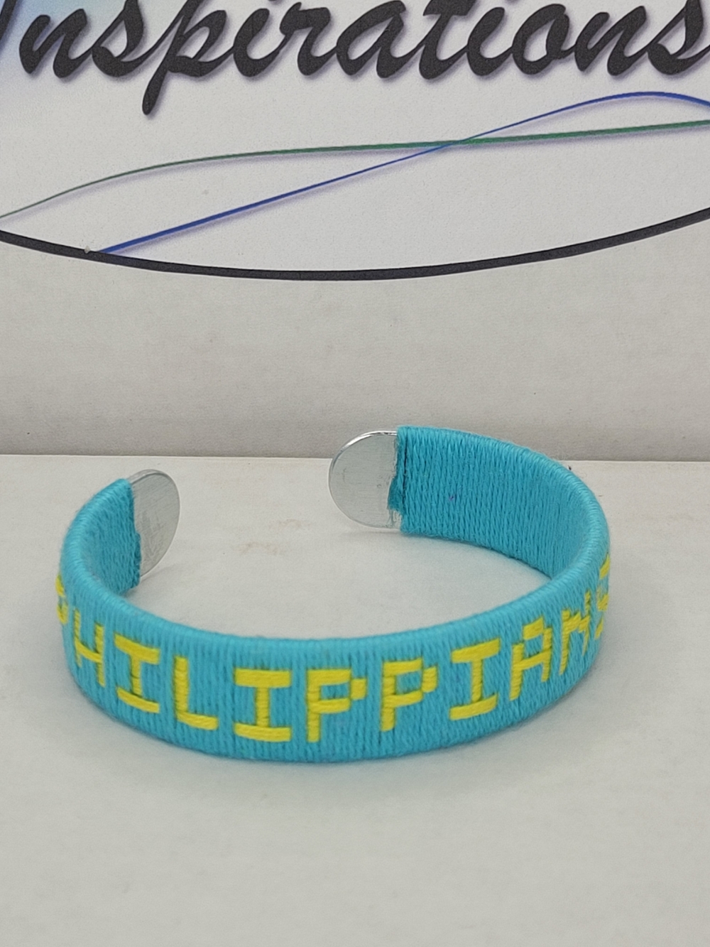 Light Blue & Yellow "Philippians 4:13" Bracelet | Christian Strength Jewelry